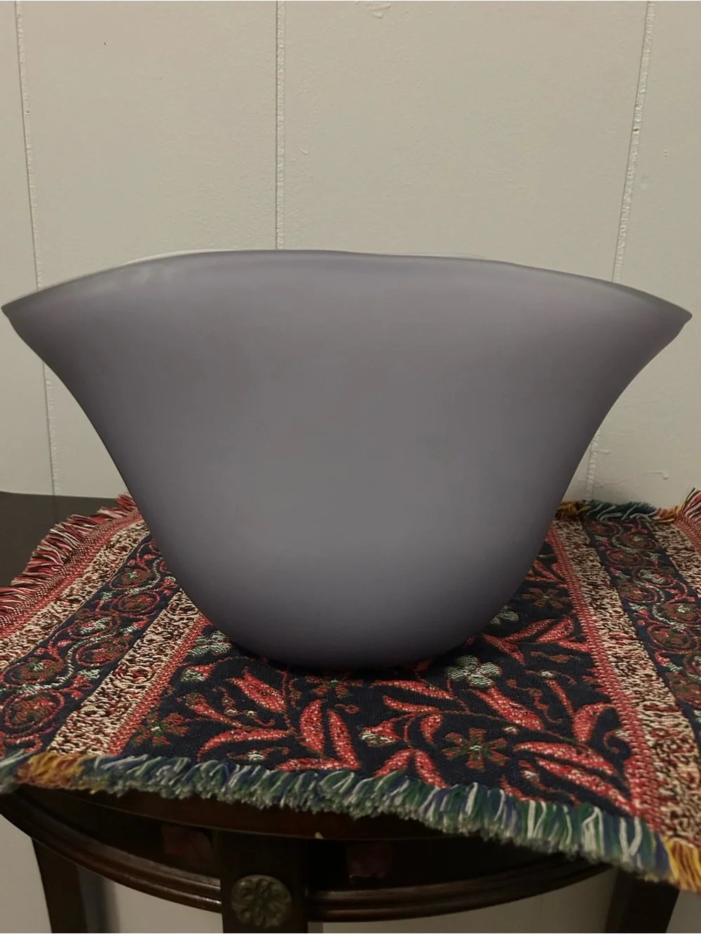 Pottery Barn Frosted Purple Ombré Pinched Sides Satin Glass Finish Vase
